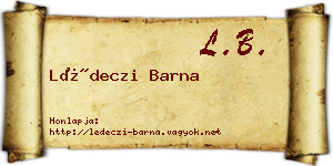 Lédeczi Barna névjegykártya